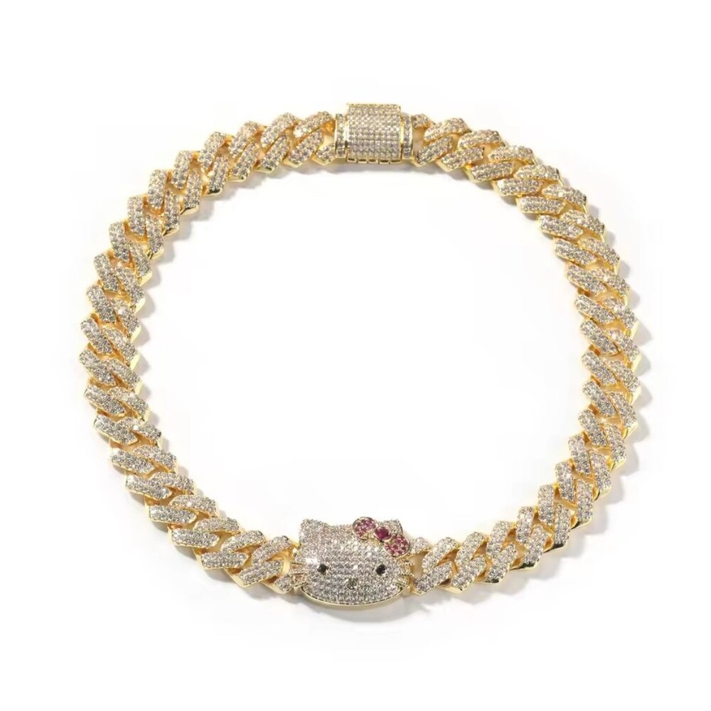 Hello kitty Cuban necklace gold  16inch - Picture 4 of 6